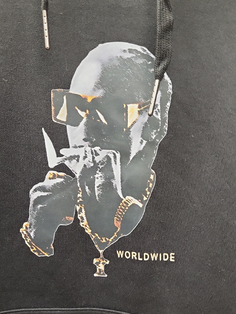 NWT, SNOOP DOGG Black Graphic Hoodie - Worldwide Print, Large